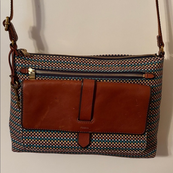 Fossil Brown and Multicolor Crossbody Bag - Picture 1 of 5